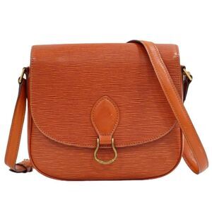 Louis Vuitton Sun Crew Shoulder Bag Pochette Epi Leather Brown Red Gold Hardware